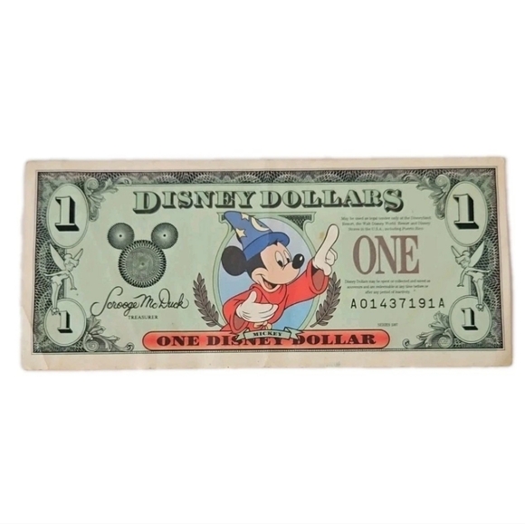 Disney Other - Vintage Disney Dollar 1997